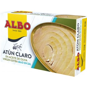 Atún claro Albo aceite de oliva virgen extra bajo en sal 82 gr