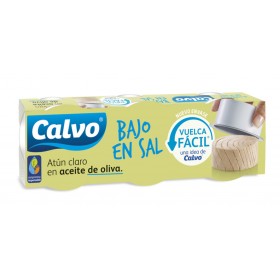 Atún claro calvo en aceite de oliva bajo en sal  3x52 gr